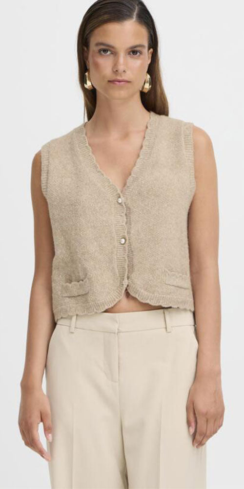 B.Young Pearl Button Vest