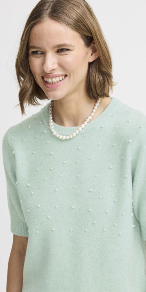 B.Young Pearl Embellished Sweater