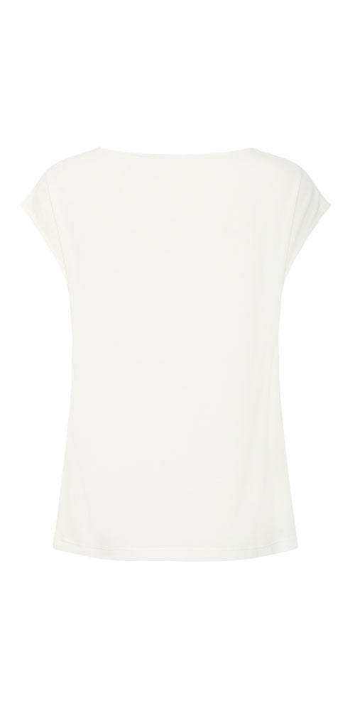 B.Young Pleat Neck Top, off-white
