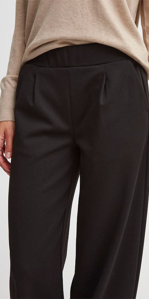 B.Young Wide Leg Ponte Pants, black - Bergstrom Originals