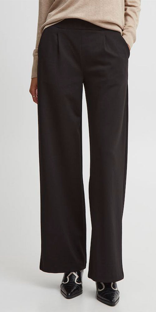 B.Young Wide Leg Ponte Pants, black