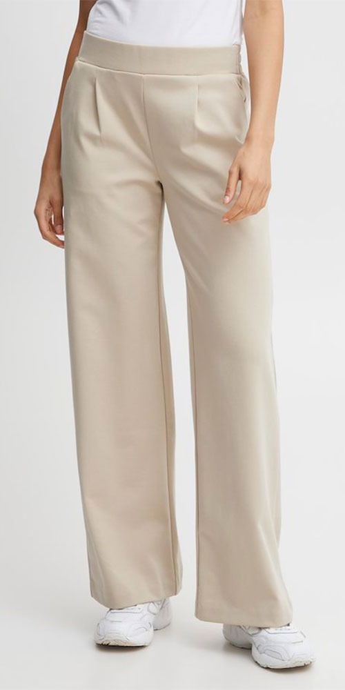 B.Young Wide Leg Ponte Pant, sand - Bergstrom Originals