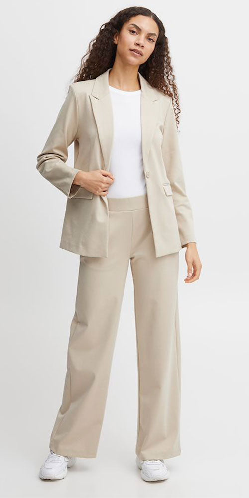 B.Young Wide Leg Ponte Pant, sand - Bergstrom Originals