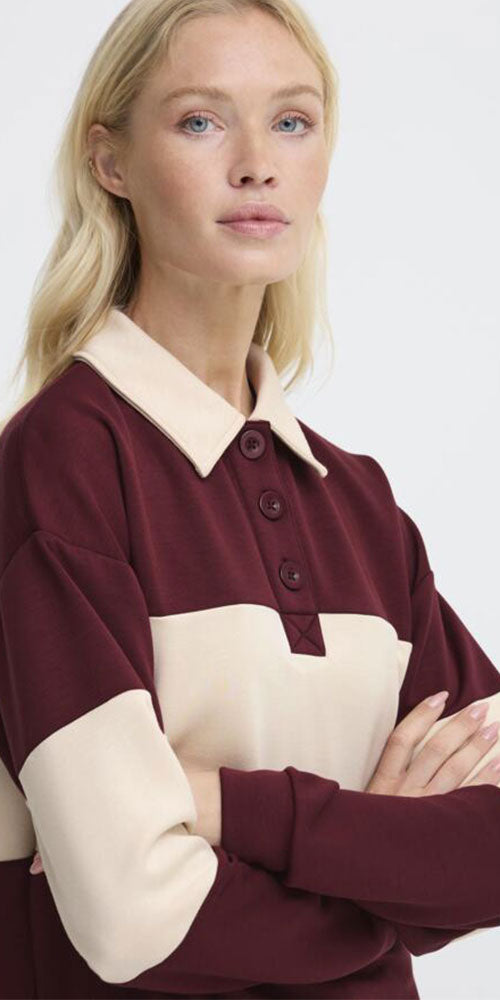 B.Young Rugby Shirt, burgundy