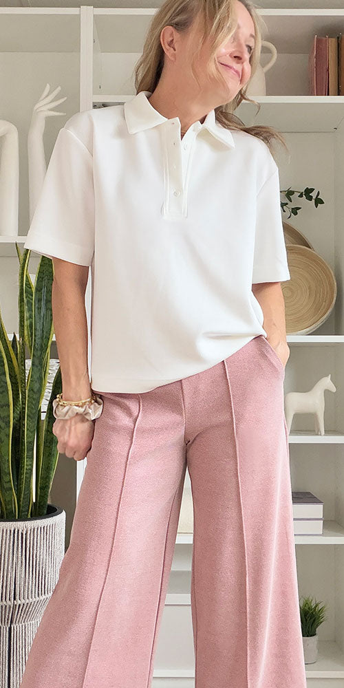 B.Young Pusti Polo Top, off-white