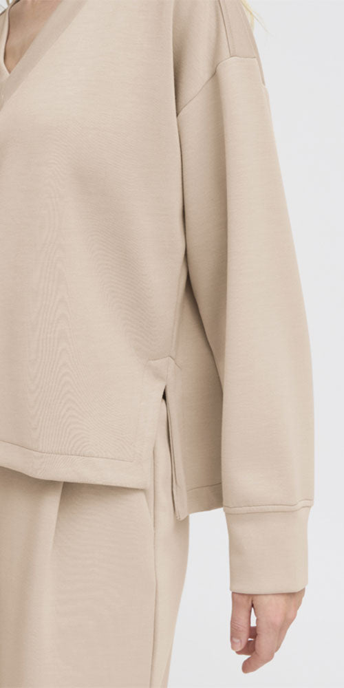 B.Young Pusti V-neck, tan