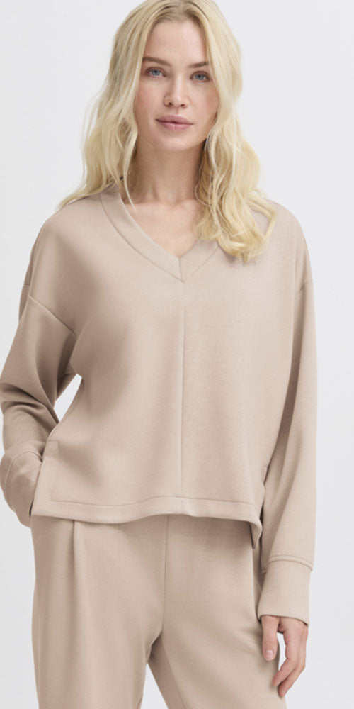 B.Young Pusti V-neck, tan