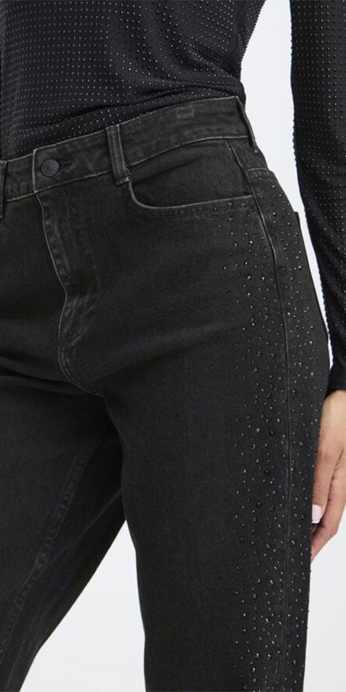 B.Young Rhinestone Jeans, black