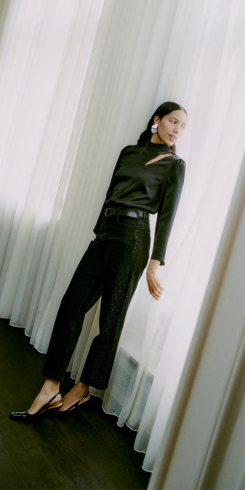 B.Young Rhinestone Jeans, black