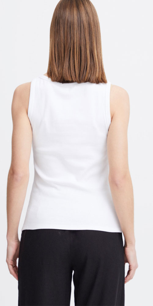 B.Young Ribbed Tank, white