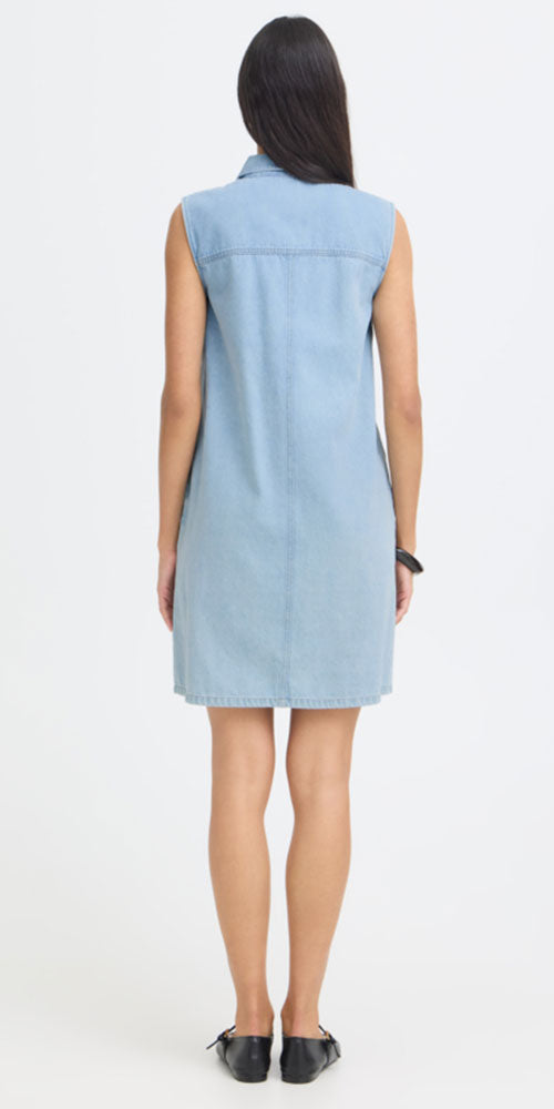 B.Young Sleeveless Denim Shift Dress