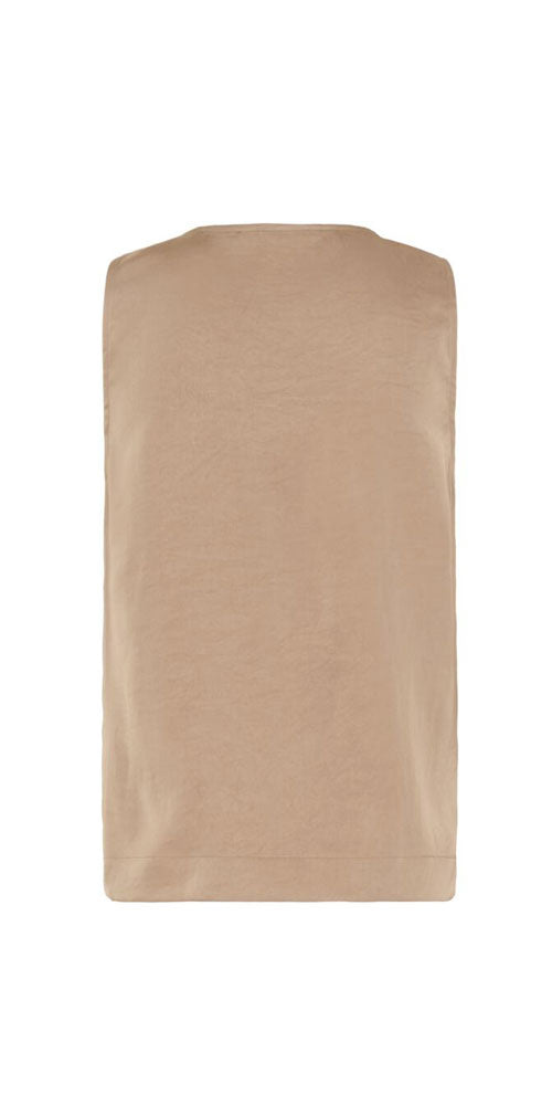B.Young Satin Drape Neck Top