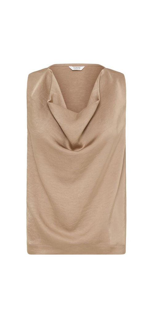 B.Young Satin Drape Neck Top