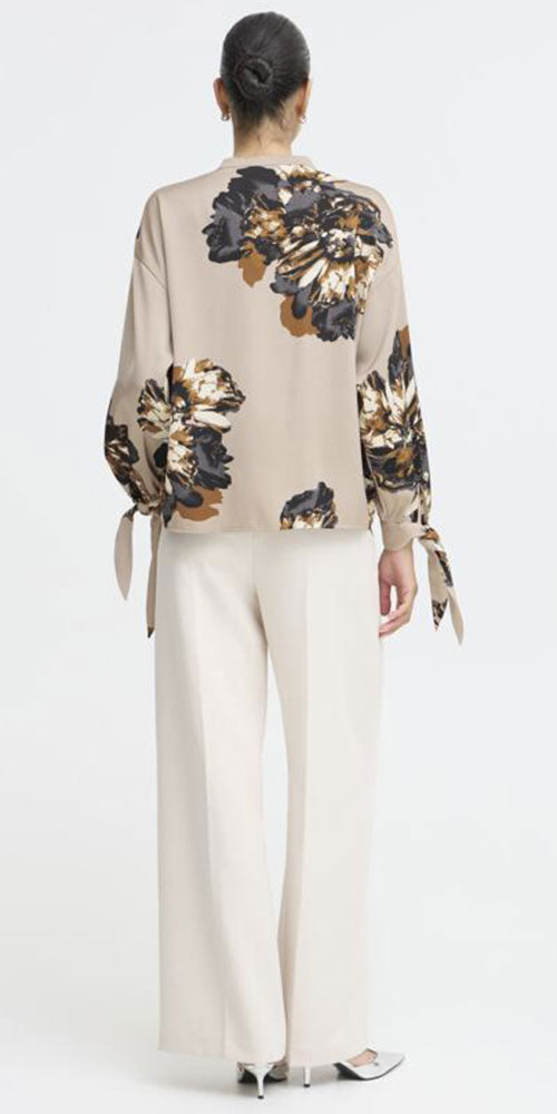 B.Young Satin Floral Blouse