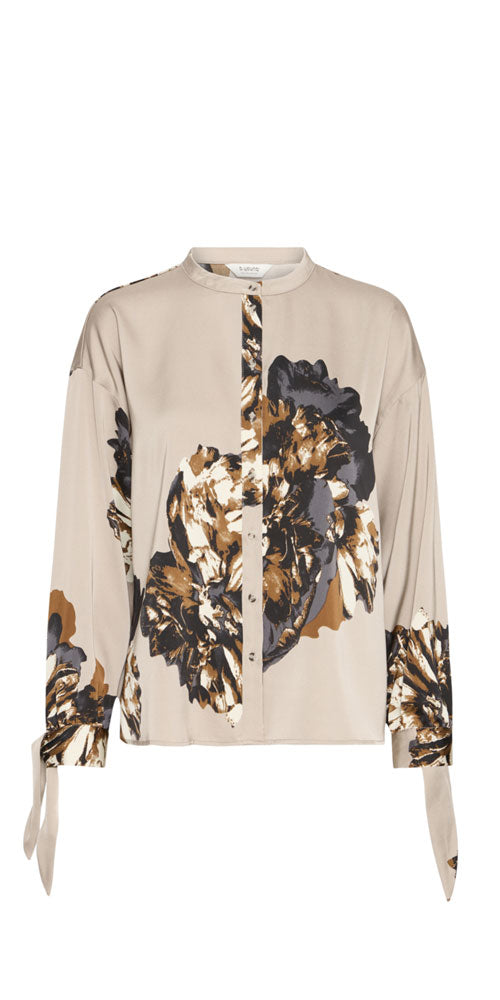 B.Young Satin Floral Blouse