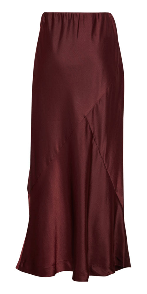 B.Young Satin Maxi Skirt, bordeaux