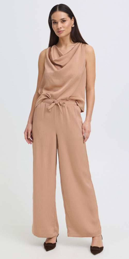 B.Young Satin Drawstring Pants