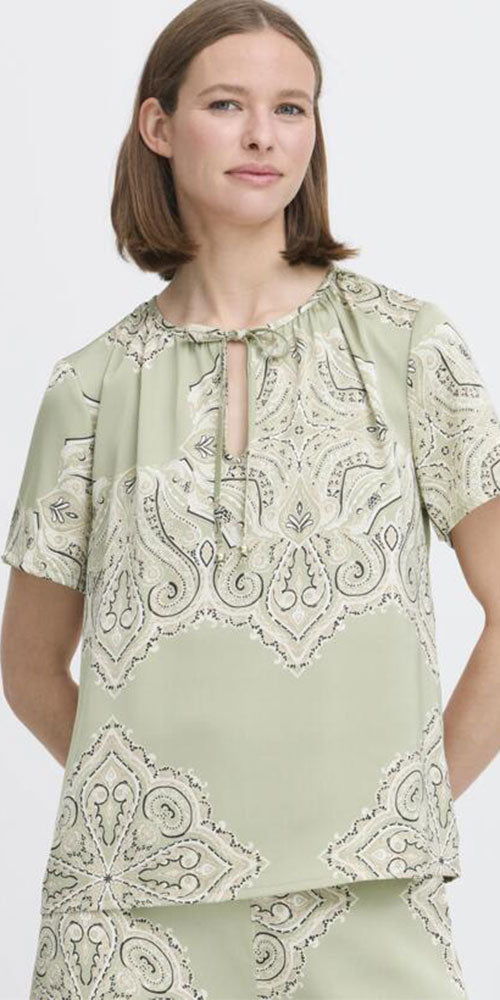 B.Young Satin Blouse, silver sage