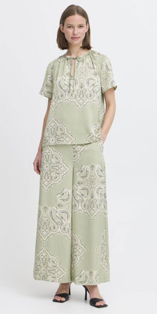 B.Young Satin Blouse, silver sage