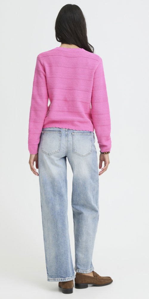 B.Young Scallop Trim Cardy, fuchsia