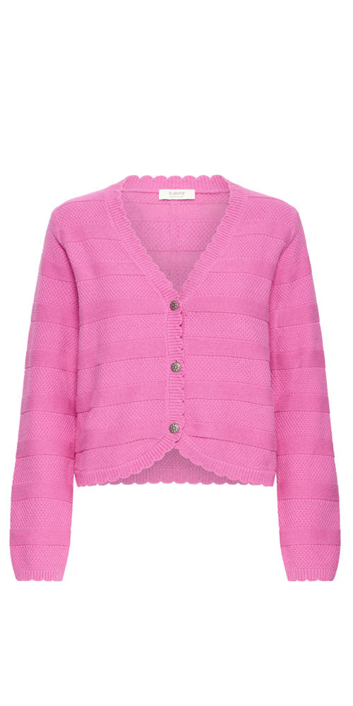 B.Young Scallop Trim Cardy, fuchsia