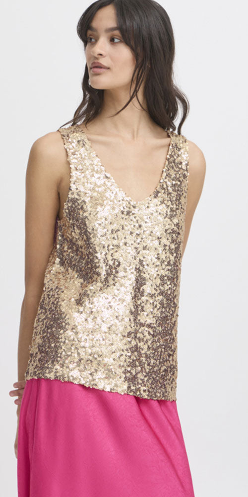 B.Young Gold Sequin Top