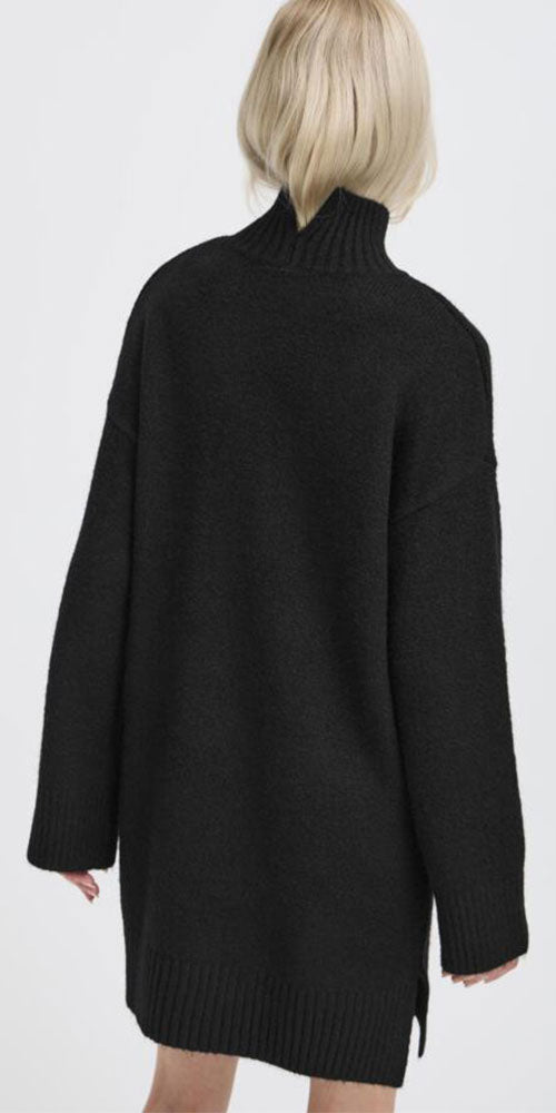 B.Young Relaxed Short Sweater Dress, black