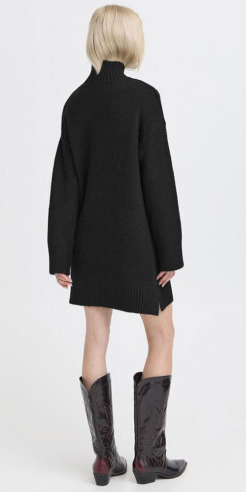B.Young Relaxed Short Sweater Dress, black