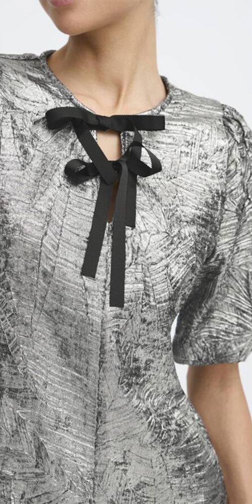 B.Young Silver Bow Dress