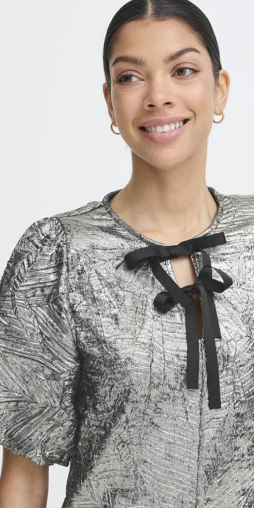 B.Young Silver Bow Dress