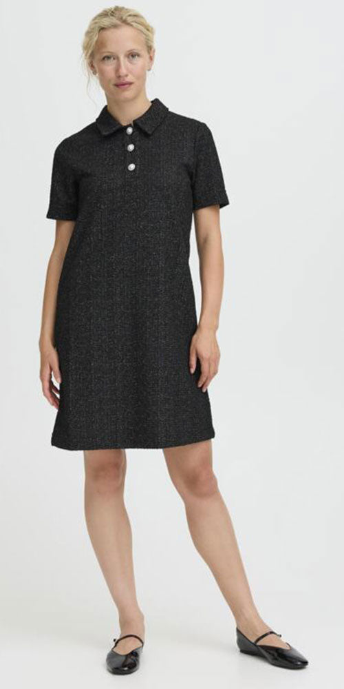 B.Young Sparkle Knit Polo Dress