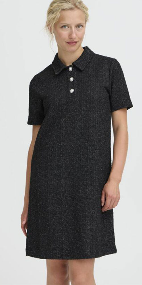 B.Young Sparkle Knit Polo Dress