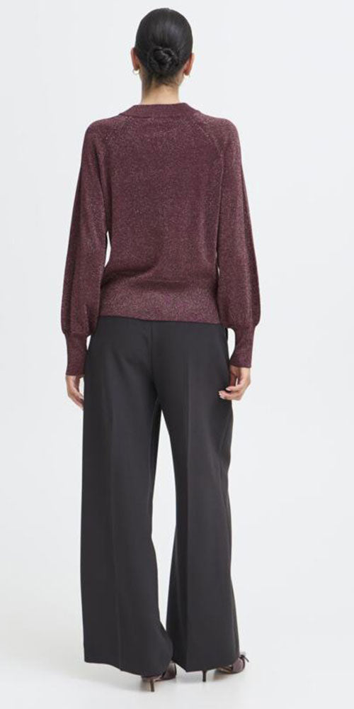 B.Young Sparkle Knit Pullover, plum