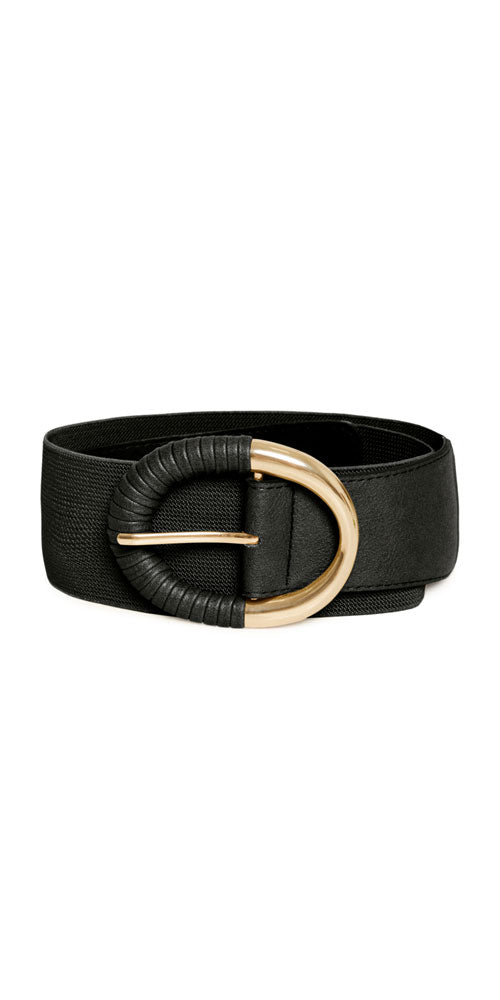 B.Young Stretch Belt, black/gold