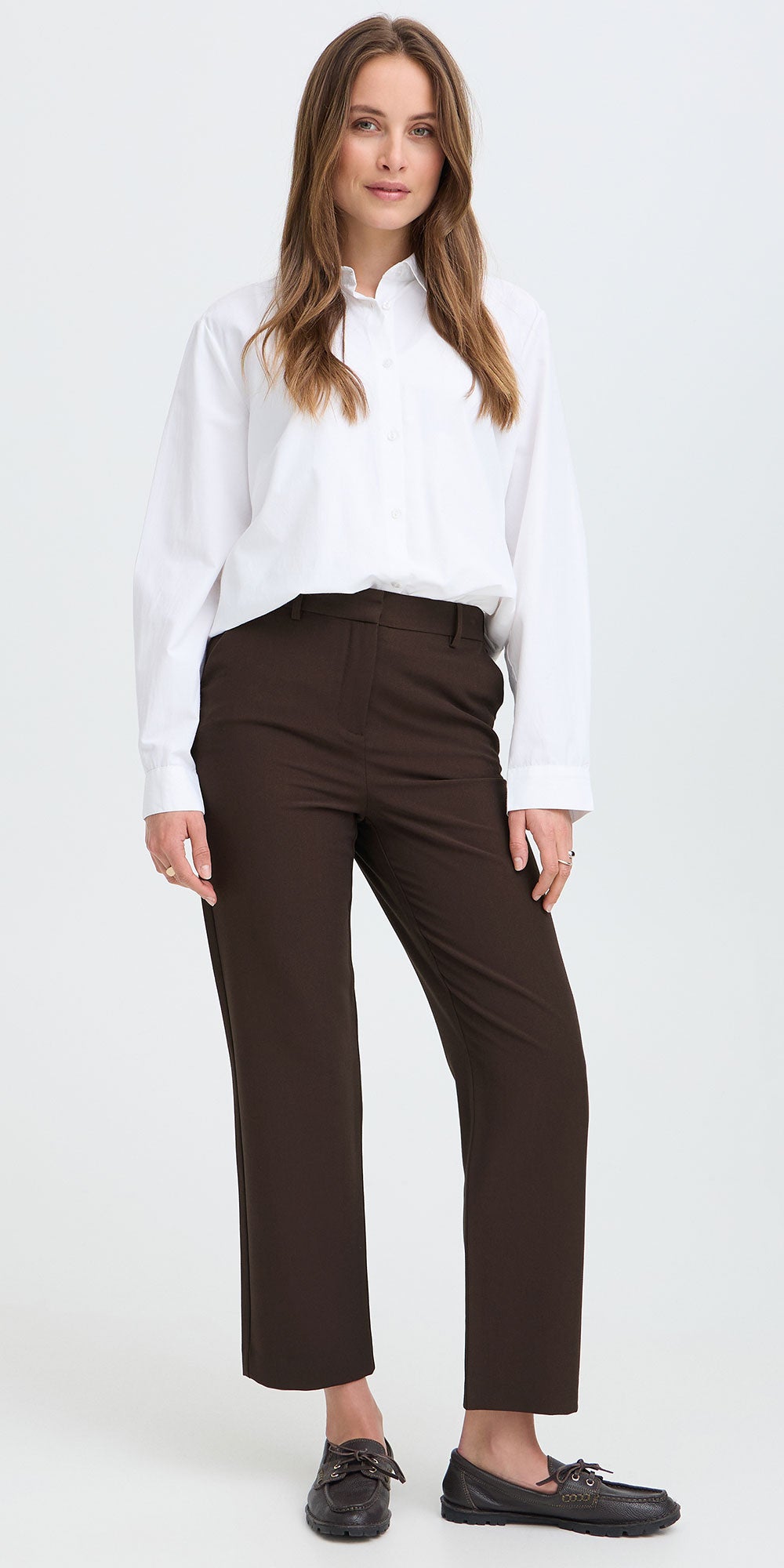 B.Young Straight Leg Cropped Trouser, espresso