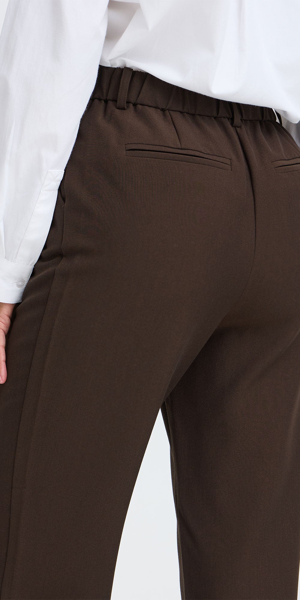 B.Young Straight Leg Cropped Trouser, espresso