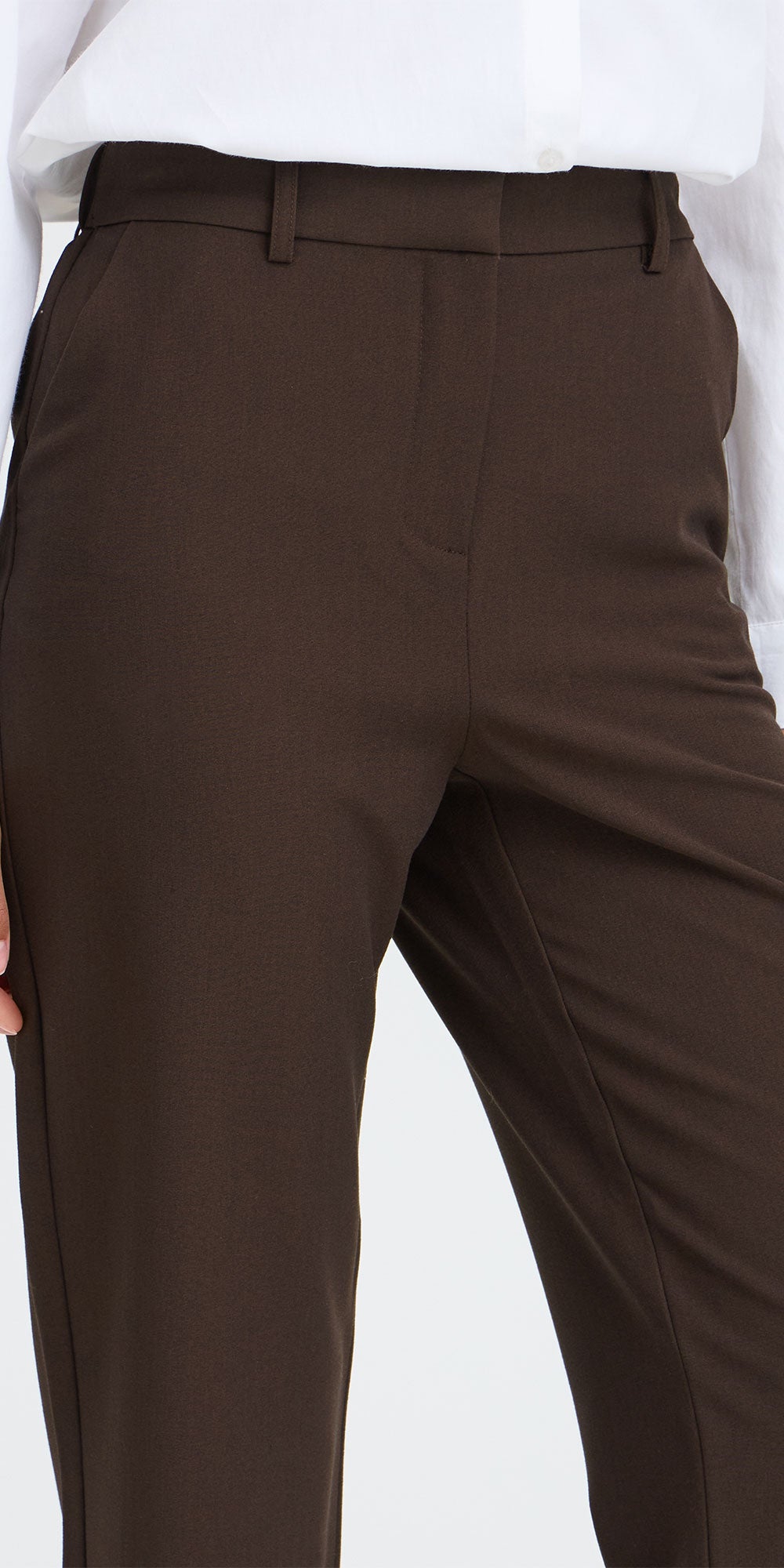 B.Young Straight Leg Cropped Trouser, espresso