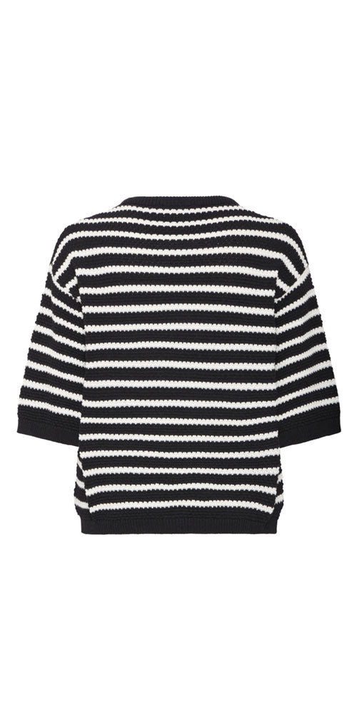 B.Young Striped Half Sleeve Pullover
