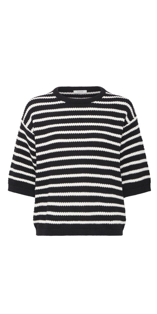 B.Young Striped Half Sleeve Pullover