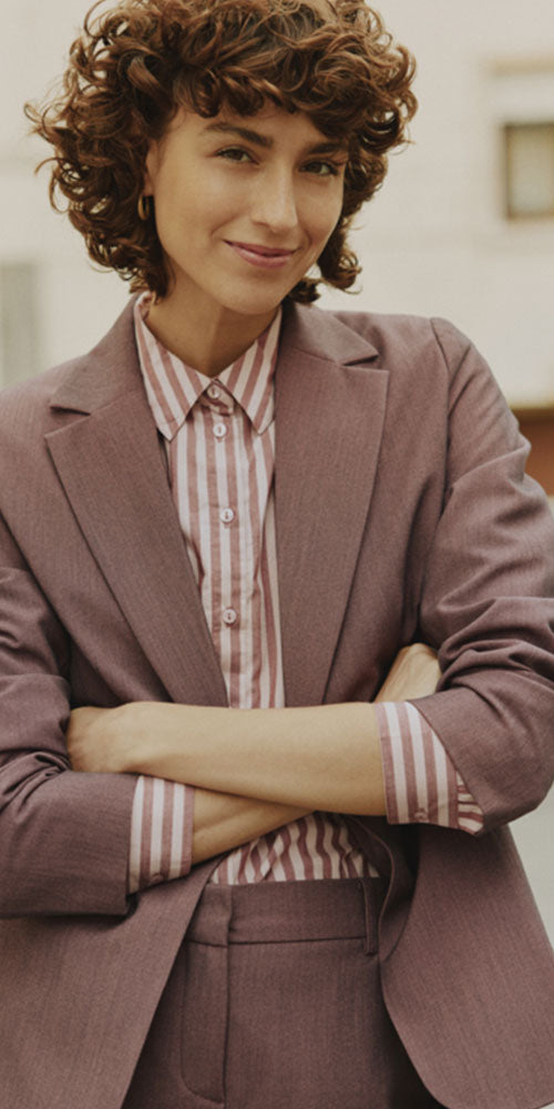 B.Young Button Up Shirt, rouge stripe