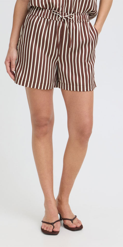 B.Young Espresso Striped Shorts