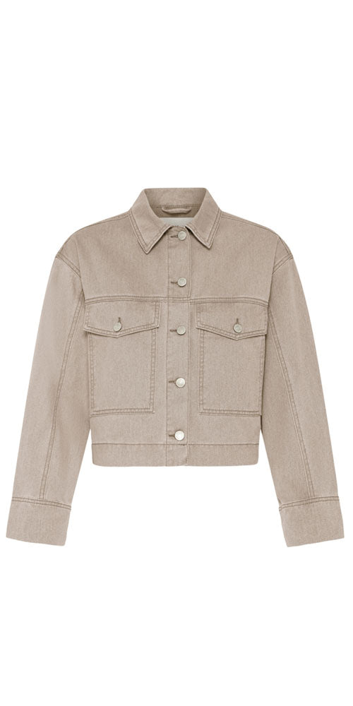 B.Young Short Jean Jacket, taupe