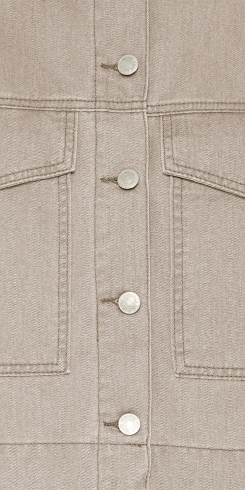 B.Young Short Jean Jacket, taupe