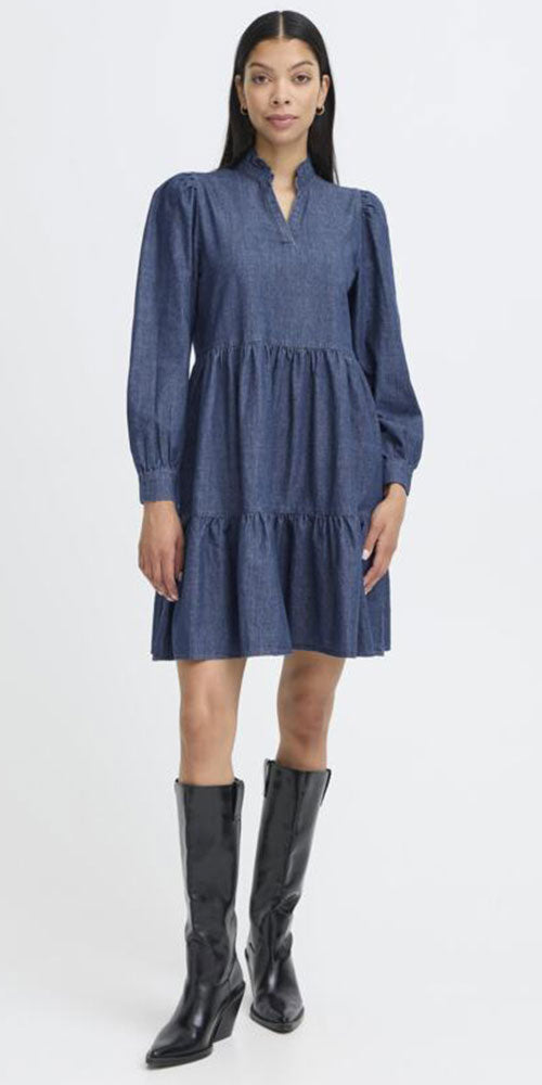 B.Young Tiered Chambray Dress