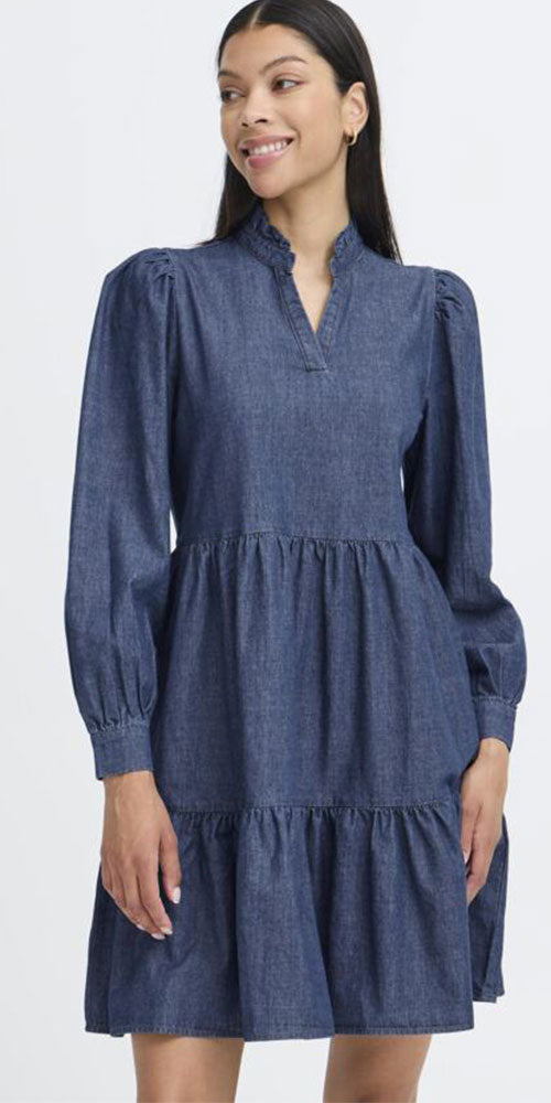 B.Young Tiered Chambray Dress