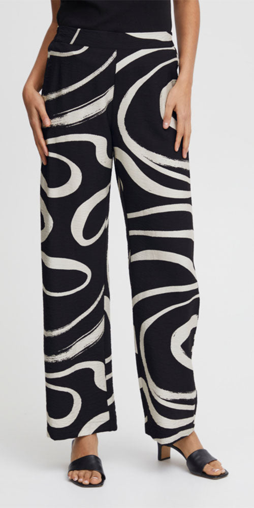 B.Young Wavy Print Pants