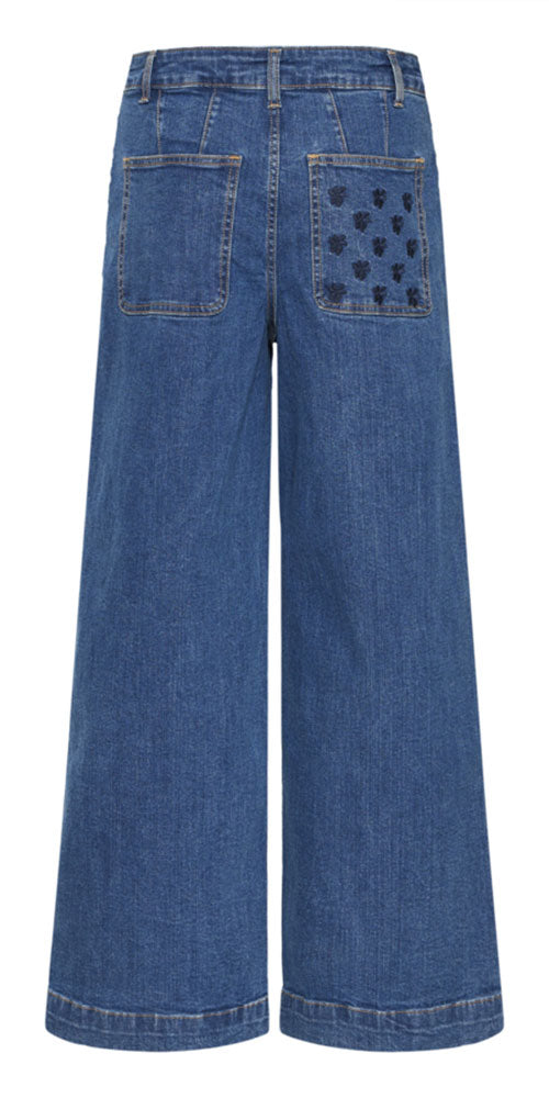 B.Young Cropped Wide Leg Jeans