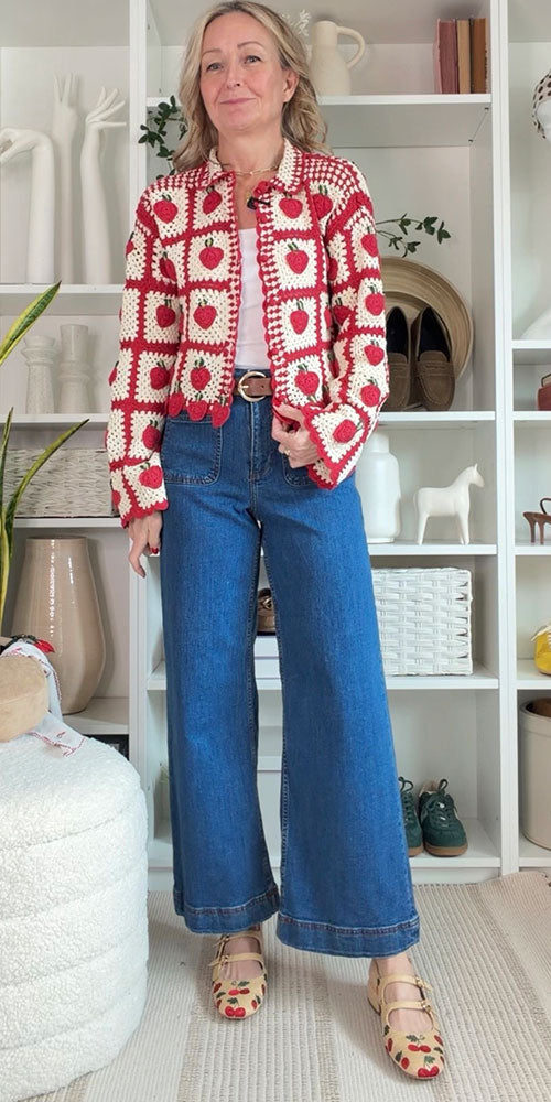 B.Young Cropped Wide Leg Jeans