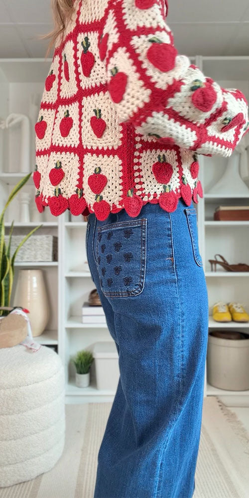 B.Young Cropped Wide Leg Jeans
