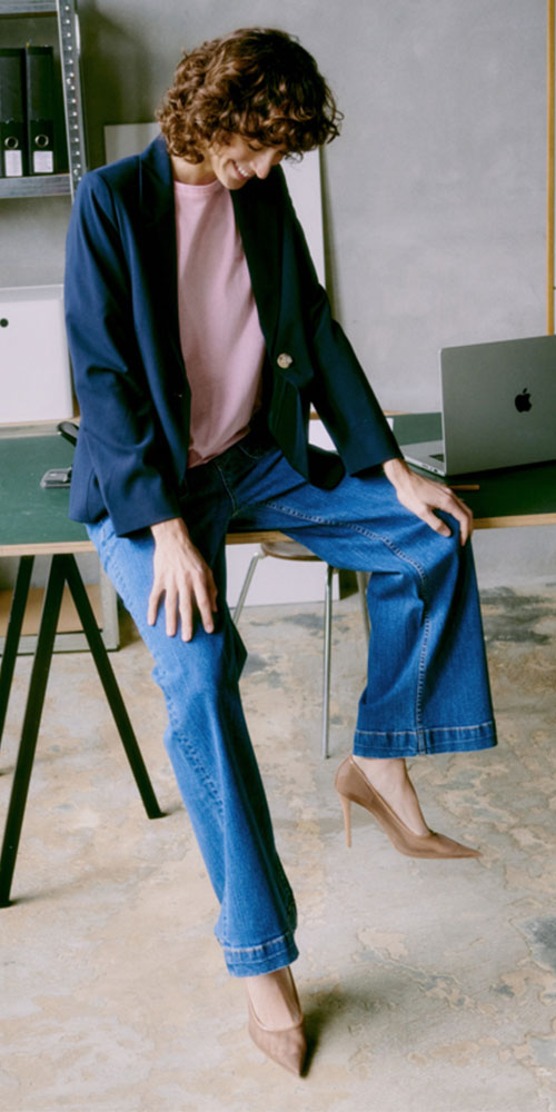 B.Young Cropped Wide Leg Jeans